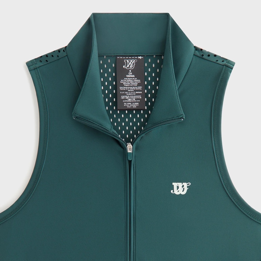 Kith Women's Green Sleeveless Zip-Up Vest